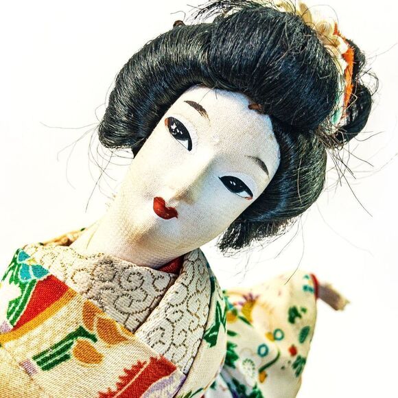 Vintage 10” Kneeling Geisha Japanese Doll - Picture 9 of 14